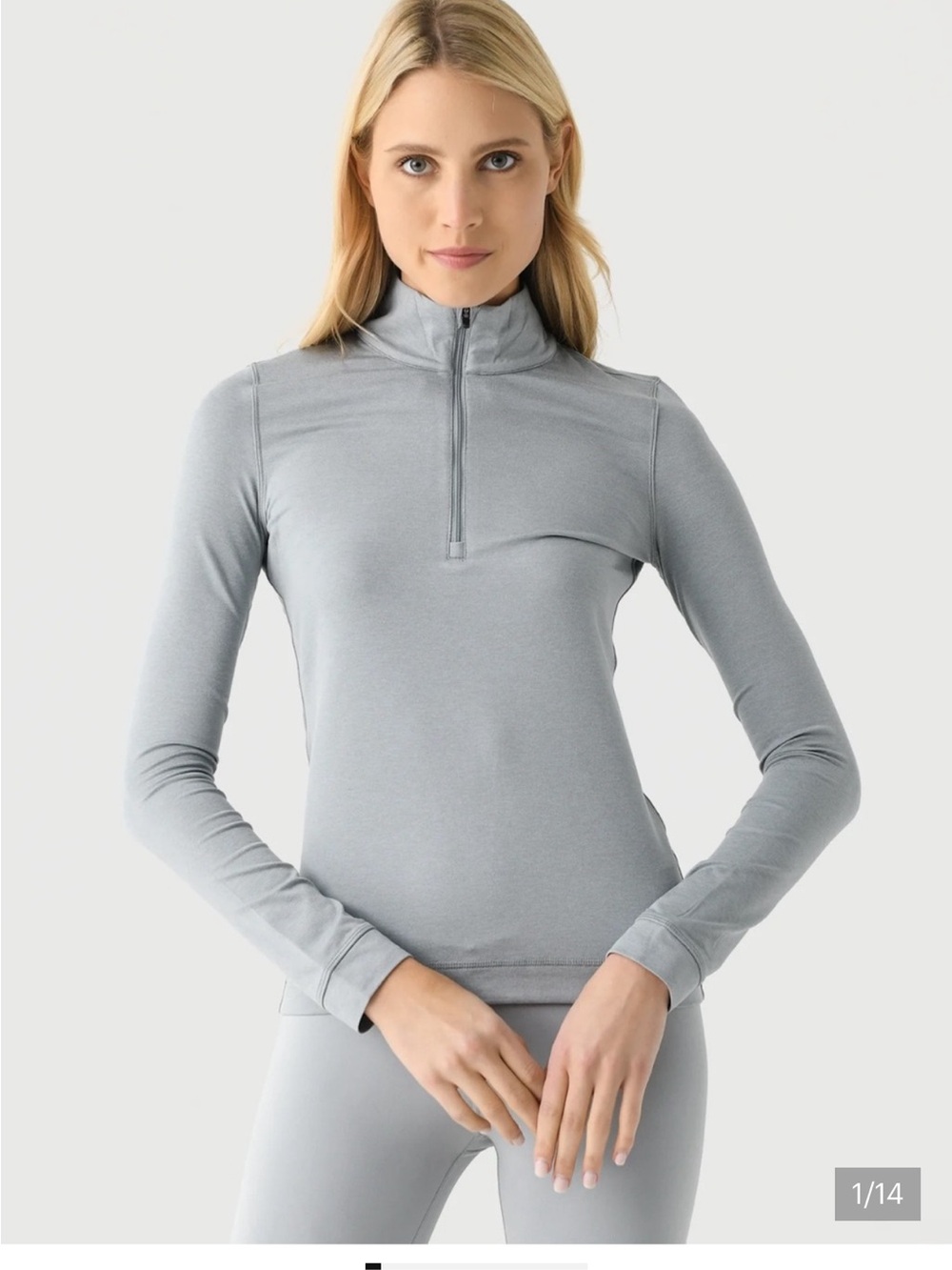 Women’s Halo essential half zip grey